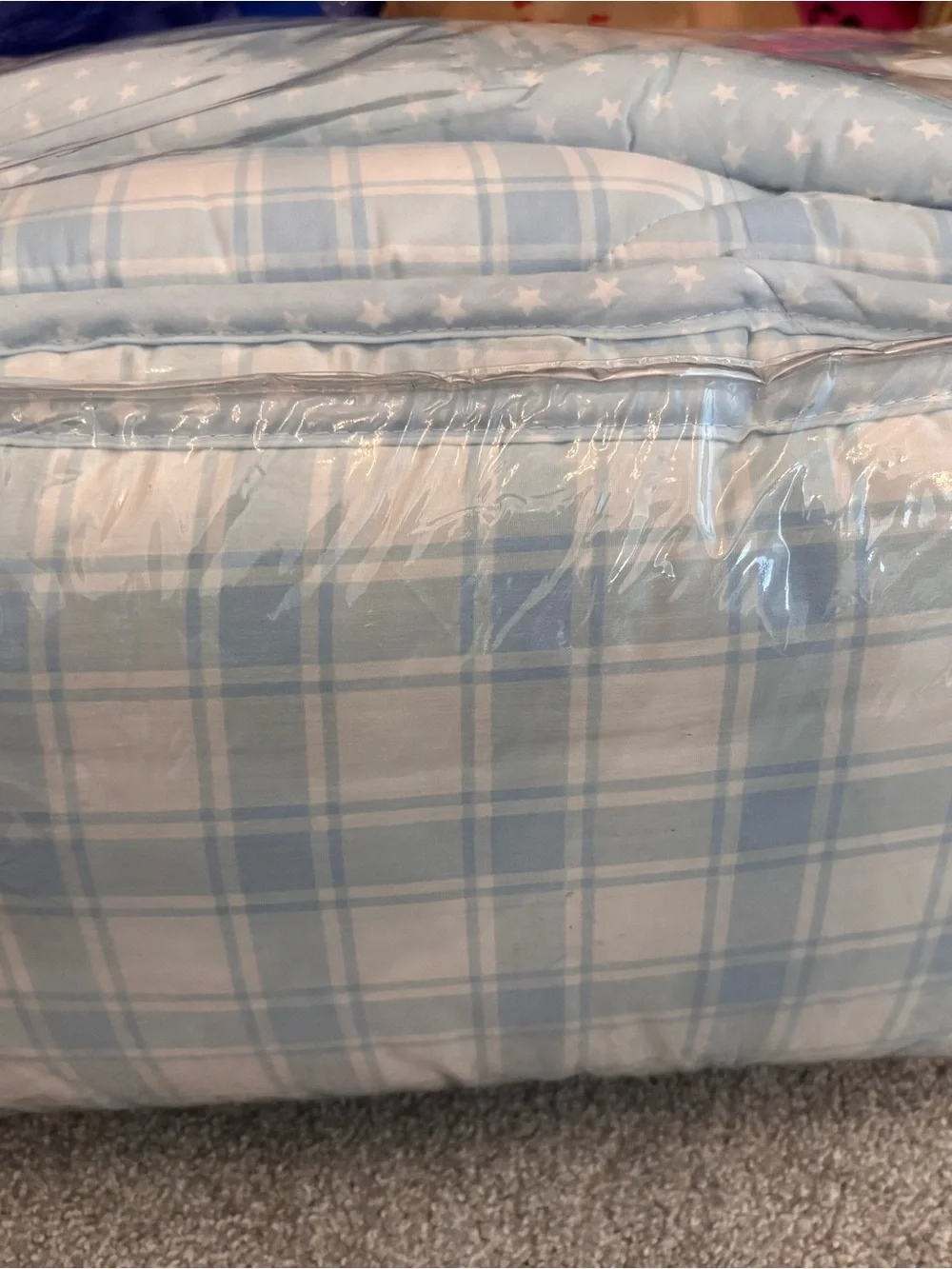 Carter's 5-piece Light Blue Plaid Nursery Bedding Set - New!